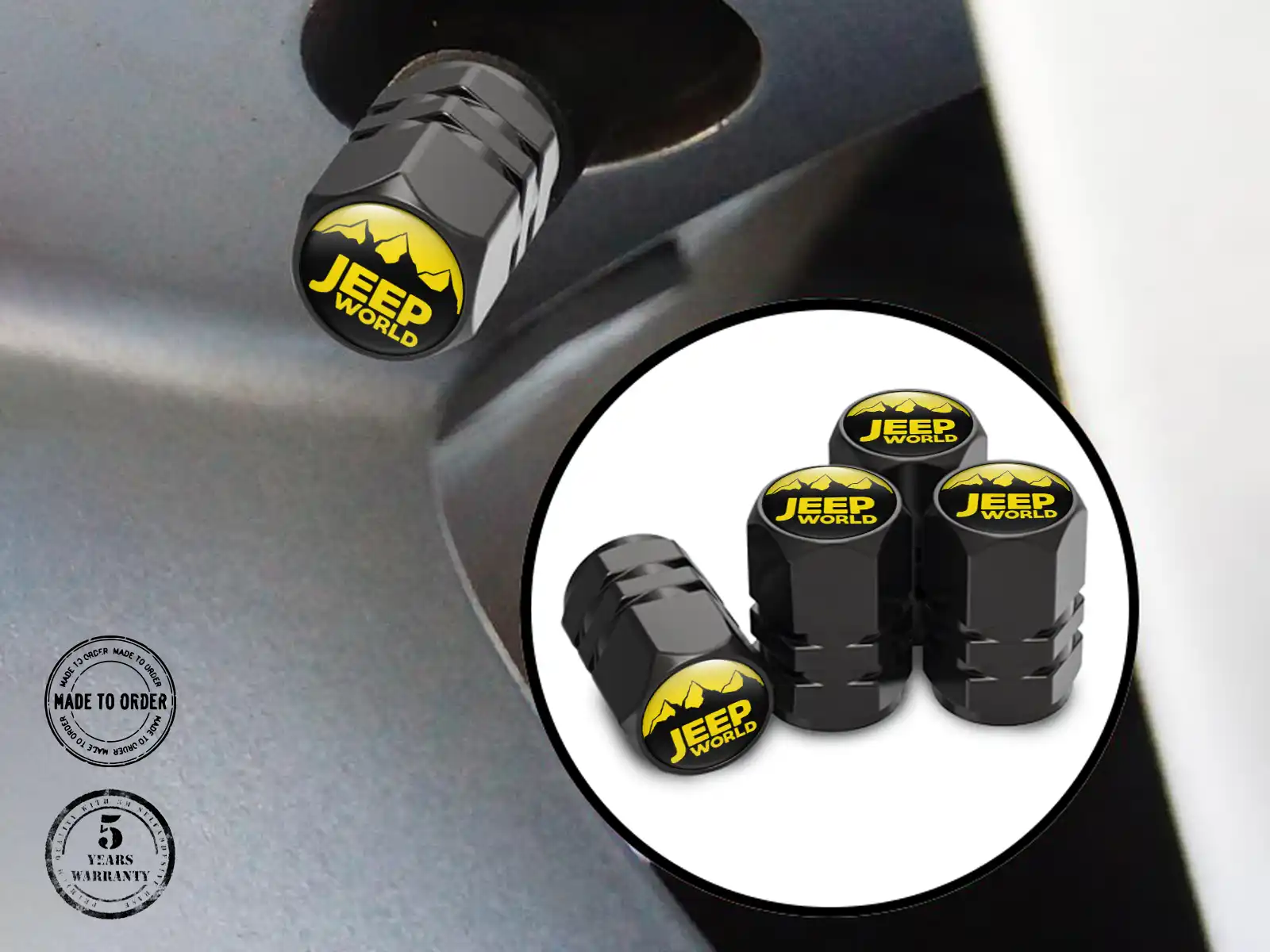 Jeep Copri valvole Bici Acciaio Inox